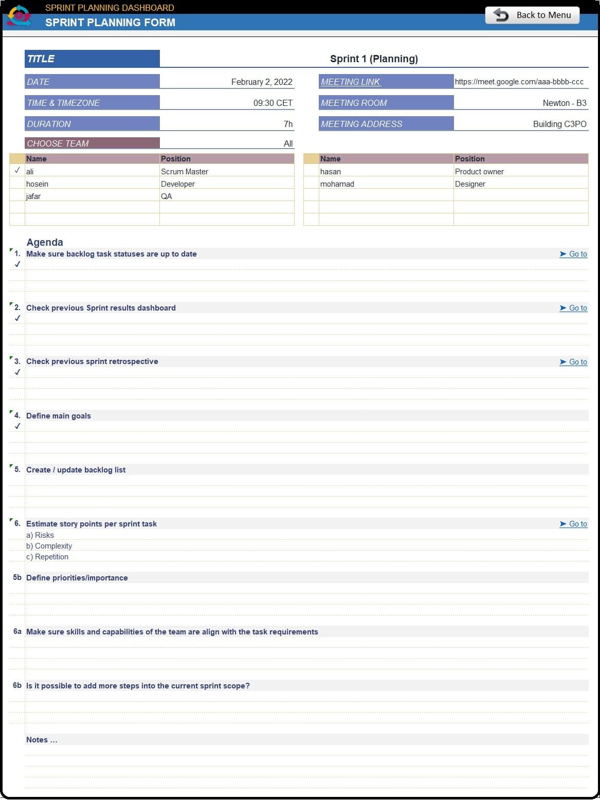 نرم افزار مدیریت پروژه چابک - Sprint Planning Dashboard - داشبورد برنامه ریزی اسپرینت نرم افزار مدیریت پروژه چابک Sprint Planning Dashboard داشبورد برنامه ریزی اسپرینت 6