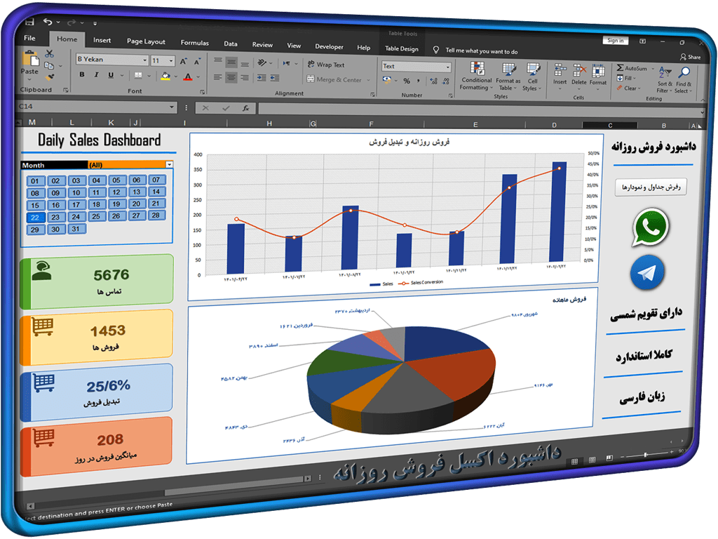 داشبورد اکسل فروش روزانه Dashboard Excel (2) داشبورد اکسل فروش روزانه Dashboard Excel (2)