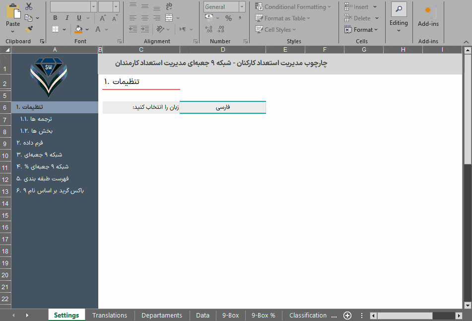 چارچوب مدیریت استعداد 9Box Talent Grid - ماتریس قابلیت عملکرد - ماتریس نه خانه ای مدیریت استعداد 9 خانه ای ماتریس قابلیت عملکرد متحرک
