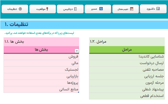 اکسل حرفه ای مدیریت استخدام نیرو - مدیریت جذب نیرو از درخواست تا استخدام هوشمند مدیریت استخدام نیرو-تنظیمات