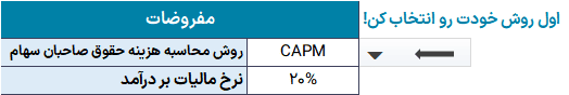 دانلود اکسل ارزش گذاری براساس جریان نقدی تنزیل شده - DCF - Discounted Cash Flow جریان نقدی تنزیل شده-انتخاب روش محاسبات